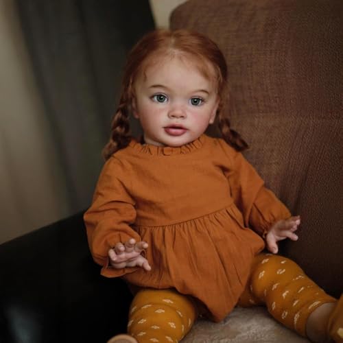 ROSHUAN Reborn Toddler Girl 26 Zoll 66 cm Große Lebensechte Realistische Kleinkindpuppe Verwurzeltes Haar Echtes Leben Suchen Babys Puppen Mädchen Für Kinder Geschenke von ROSHUAN