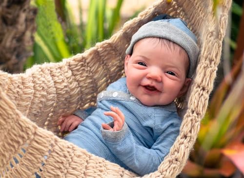 ROSHUAN Smiling Reborn Babypuppen, 50,8 cm, lebensechte realistische Neugeborenen-Puppen, weicher Stoffkörper, Baby, Jungen, Mädchen mit Fütterungsspielzeug für Kinder ab 3 Jahren ROSHUAN Smiling Reborn Babypuppen, 50,8 cm, lebensechte realistische Neugeborenen-Puppen, weicher Stoffkörper, Baby, Jungen, Mädchen mit Fütterungsspielzeug für Kinder ab 3 Jahren von ROSHUAN
