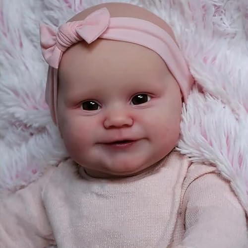 ROSHUAN Smiling Reborn Babypuppen Silikon Ganzkörper Vinyl Mädchen - 20 Zoll Realistische Neugeborene Babypuppe Anatomisch Korrekte Lebensechte Babypuppen sehen aus wie eine echte Babies Puppe ROSHUAN Smiling Reborn Babypuppen Silikon Ganzkörper Vinyl Mädchen - 20 Zoll Realistische Neugeborene Babypuppe Anatomisch Korrekte Lebensechte Babypuppen sehen aus wie eine echte Babies Puppe von ROSHUAN