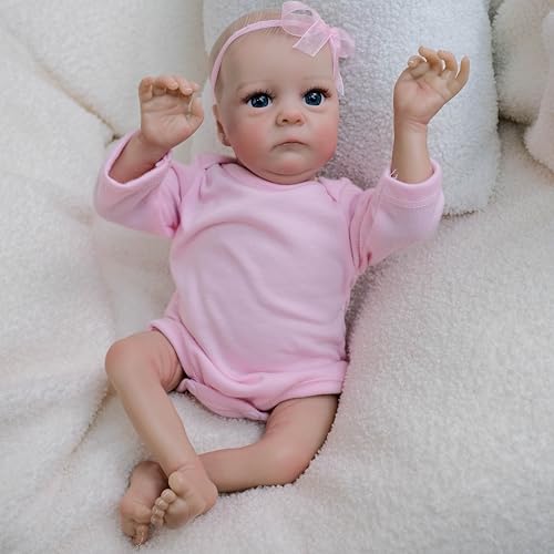 ROSHUAN Stoffkörper Reborn Babypuppen Augen Offen 40,6 cm Kleine Realistische Babypuppe Handgemachte Stoffkörper Squishy Lebensechte Neugeborene Babys Puppen mit Fütterungsspielzeug ROSHUAN Stoffkörper Reborn Babypuppen Augen Offen 40,6 cm Kleine Realistische Babypuppe Handgemachte Stoffkörper Squishy Lebensechte Neugeborene Babys Puppen mit Fütterungsspielzeug von ROSHUAN