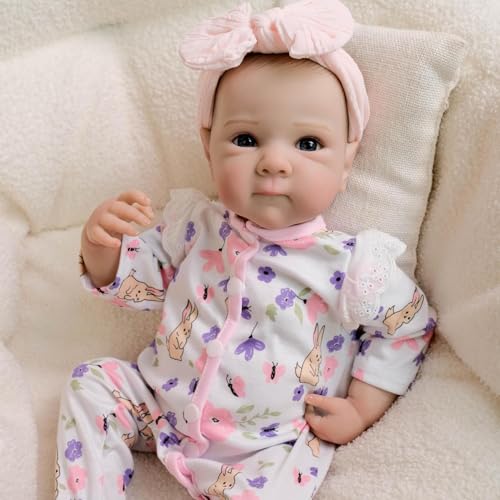 ROSHUAN Wiedergeborene Babypuppen Anatomisch Korrektes Mädchen 18 Zoll 48 cm Silikonkörper Realistische Neugeborene Puppen, Die Wie Echte Babys Aussehen Augen Offen Für Kinder Geschenke ROSHUAN Wiedergeborene Babypuppen Anatomisch Korrektes Mädchen 18 Zoll 48 cm Silikonkörper Realistische Neugeborene Puppen, Die Wie Echte Babys Aussehen Augen Offen Für Kinder Geschenke von ROSHUAN