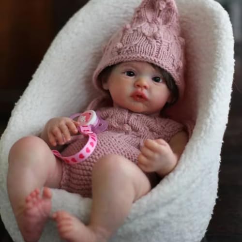 ROSHUAN Wiedergeborene Babypuppen Wiese 18 Zoll 48 cm Ganzkörper-Silikon Realistische Babypuppen Neugeborenes Echtes Leben Babypuppen, Die Echt Aussehen Süßes Mädchen von ROSHUAN