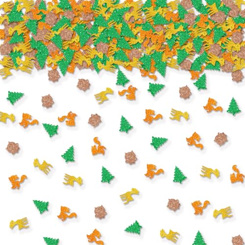 Konfetti mit Waldmotiv, bunt, glitzernd, Waldtiere, Tischkonfetti für Babyparty, Hirsch, Fuchs, Papierstreuung, Wald-Geburtstagsparty, Tischdekoration, 100 Stück Konfetti mit Waldmotiv, bunt, glitzernd, Waldtiere, Tischkonfetti für Babyparty, Hirsch, Fuchs, Papierstreuung, Wald-Geburtstagsparty, Tischdekoration, 100 Stück von ROSTYAKZ