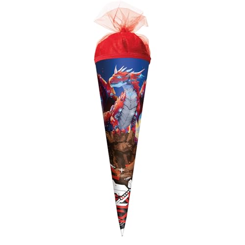 Motiv-Schultüte, Robo Drache, 50 cm, rund, Tüllverschluss von ROTH
