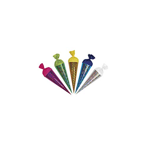 ROTH 5er Set Hologramm-Schultüten 12cm rund mit Kreppverschluss Deko ROTH 5er Set Hologramm-Schultüten 12cm rund mit Kreppverschluss Deko von ROTH