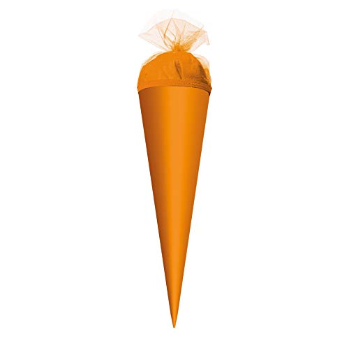 ROTH Bastel-Schultüte klein orange - 50 cm rund - mit orangefarbenem Tüllverschluss ROTH Bastel-Schultüte klein orange - 50 cm rund - mit orangefarbenem Tüllverschluss von ROTH
