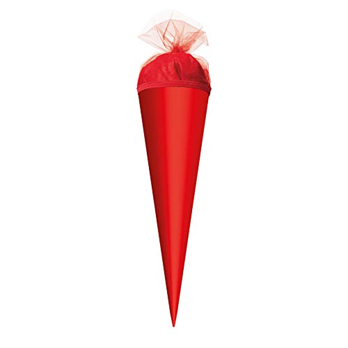 ROTH Bastel-Schultüte rot - 35 cm rund - mit rotem Tüllverschluss ROTH Bastel-Schultüte rot - 35 cm rund - mit rotem Tüllverschluss von ROTH