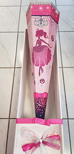 ROTH Exclusive Schultüte 85cm eckig Ballprinzessin mit roter Spitze, Kristallen und Schleife von ROTH