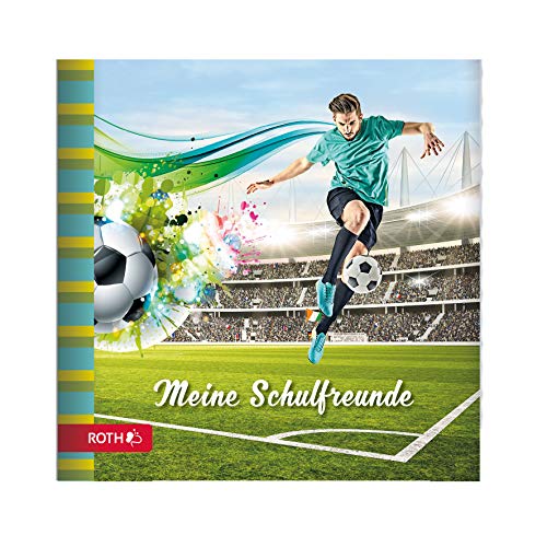 ROTH Freundebuch Fußball-Star - 64 Seiten 16,5 x 16,5 cm - Erinnerungsalbum Fußballer und Sport in Grün und Türkis Fußballstar mit 64 Seiten, 16,5 x 16,5 cm, Erinnerungsbuch für alle Fußballer von ROTH