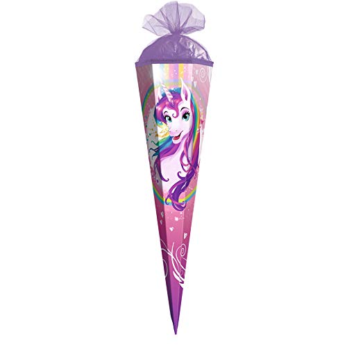 ROTH Geschenk-Schultüte Einhornportrait 50 cm klein - 6-eckig Tüllverschluss - Zuckertüte Einhorn ROTH Geschenk-Schultüte Einhornportrait 50 cm klein - 6-eckig Tüllverschluss - Zuckertüte Einhorn von ROTH