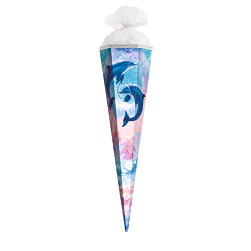 ROTH Geschenk-Schultüte groß Delfine 50 cm - 6-eckig Tüllverschluss - Zuckertüte Schulanfang ROTH Geschenk-Schultüte groß Delfine 50 cm - 6-eckig Tüllverschluss - Zuckertüte Schulanfang von ROTH