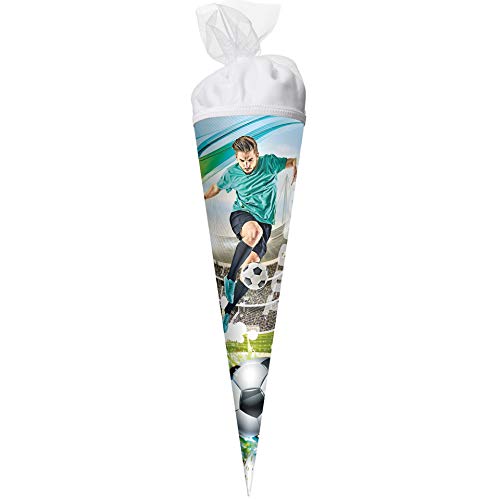 ROTH Geschenk-Schultüte klein Fußball-Star 50 cm - rund Tüllverschluss - Zuckertüte von ROTH