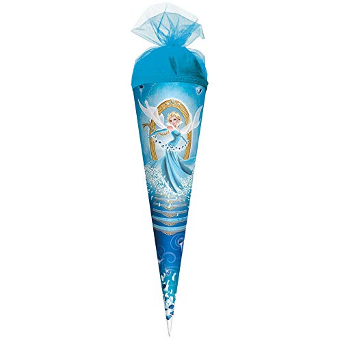 ROTH Geschenk-Schultüte klein Kristall-Prinzessin 35 cm - rund Tüllverschluss - Zuckertüte EIS Königin Schulanfang von ROTH
