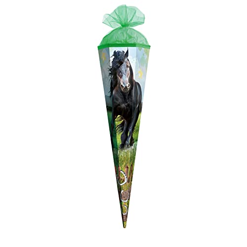 ROTH Geschenk-Schultüte klein Power Horse 50 cm - eckig Tüllverschluss - Zuckertüte Schulanfang von ROTH