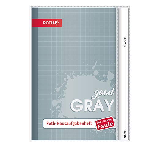 ROTH-Hausaufgabenheft - Unicolor für clevere Faule, A5, Squares Grey von ROTH
