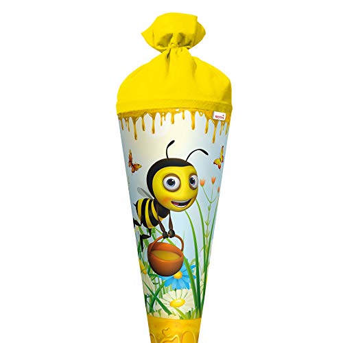 ROTH Schultüte groß Honig-Wiese mit Biene und Blumen 70cm rund mit Filzverschluss von ROTH