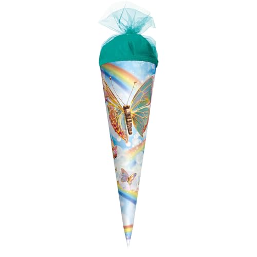 ROTH Motiv-Schultüte, Rainbow Butterfly, 22 cm, rund, Tüllverschluss von ROTH