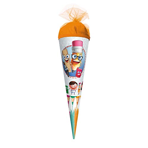 ROTH Geschenk-Schultüte klein Schul-Freunde 22 cm - rund Tüllverschluss - Zuckertüte Neutral Schulanfang ROTH Geschenk-Schultüte klein Schul-Freunde 22 cm - rund Tüllverschluss - Zuckertüte Neutral Schulanfang von ROTH