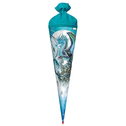 ROTH Schultüte Eisdrache 70 cm groß - rund Rot(h)-Spitze Filzverschluss - Zuckertüte Drachen EIS ROTH Schultüte Eisdrache 70 cm groß - rund Rot(h)-Spitze Filzverschluss - Zuckertüte Drachen EIS von ROTH