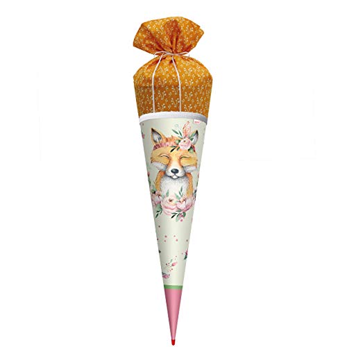 ROTH Schultüte Lieblingsstück - Funny Fuchs 70 cm groß - rund Stoffschultüte Spitze von ROTH