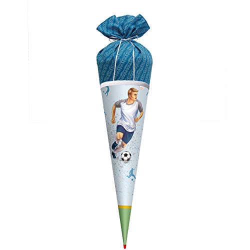 ROTH Schultüte Lieblingsstück - Traumtor 70 cm groß - rund Stoffschultüte Fußball Spitze von ROTH