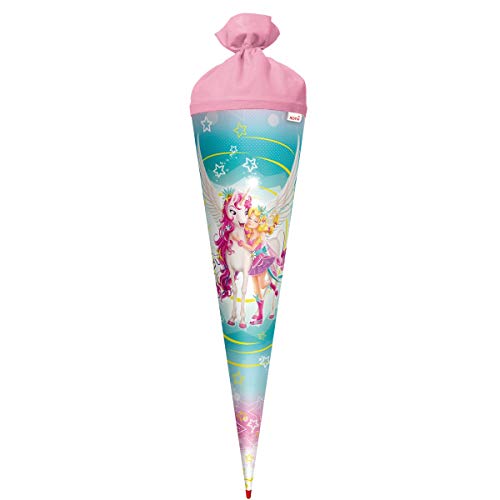 ROTH Schultüte Magisches Einhorn 70 cm groß - rund Rot(h)-Spitze Filzverschluss - Zuckertüte Mädchen von ROTH