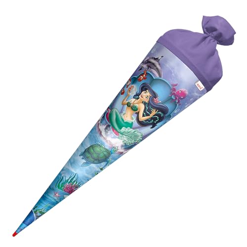ROTH Schultüte Meerjungfrau 70 cm groß, runde Zuckertüte mit Filzverschluss, Geschenkverpackung zur Einschulung ROTH Schultüte Meerjungfrau 70 cm groß, runde Zuckertüte mit Filzverschluss, Geschenkverpackung zur Einschulung von ROTH