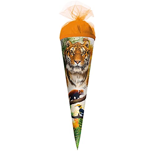 ROTH Schultüte Tiger 35 cm klein - rund - Zuckertüte Wildtier von ROTH