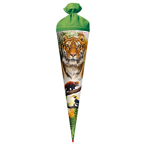 ROTH Schultüte Tiger 70 cm groß - rund Rot(h)-Spitze - Zuckertüte Wildtier von ROTH