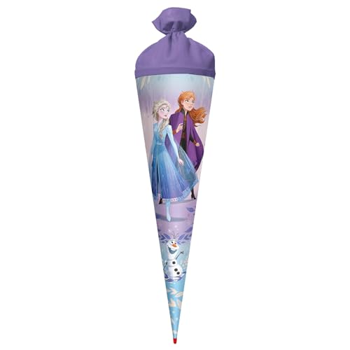 ROTH Schultüte groß Disney Frozen 70 cm - rund, Filzverschluss, ROT(H)-Spitze - Zuckertüte Disney Frozen Schulanfang von ROTH