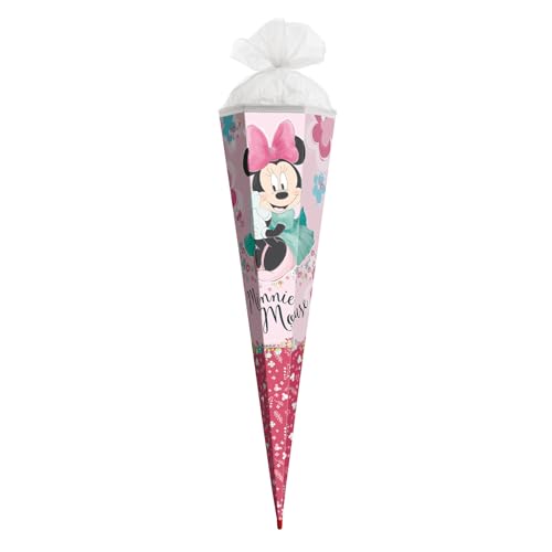 ROTH Schultüte groß Disney Minnie Mouse 85 cm - 6-eckig, Tüllverschluss, ROT(H)-Spitze - Zuckertüte Disney Minnie Mouse Schulanfang von ROTH