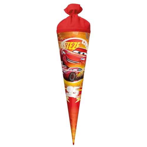 ROTH Schultüte groß Disney Pixar Cars 70 cm - Folie, rund, Filzverschluss, ROT(H)-Spitze - Zuckertüte Disney Pixar Cars Schulanfang von ROTH