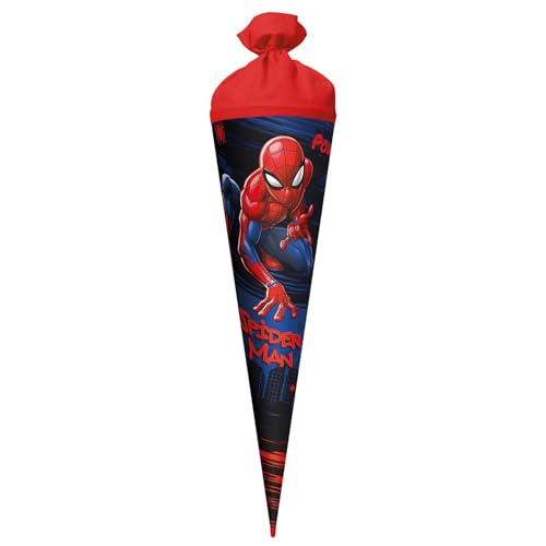 ROTH Schultüte groß Marvel Spiderman 70 cm - rund, Fillzverschluss, ROT(H)-Spitze - Zuckertüte Marvel Spiderman Schulanfang von ROTH