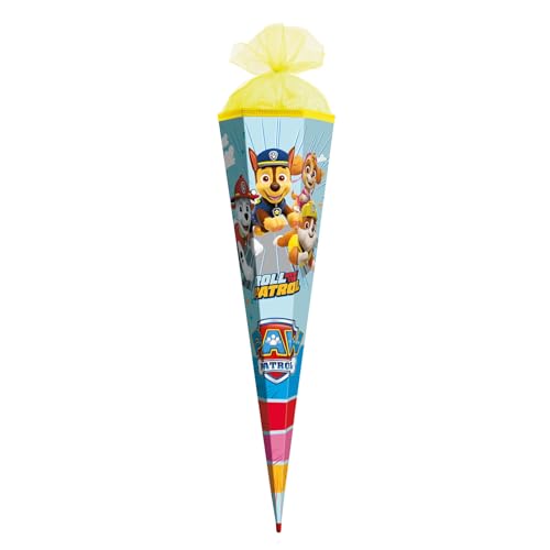 ROTH Schultüte groß Paw Patrol 85 cm - 6-eckig, Tüllverschluss, ROT(H)-Spitze - Zuckertüte Paw Patrol Schulanfang von ROTH