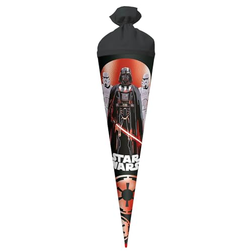 ROTH Schultüte groß Star Wars 70 cm - Folie, rund, Filzverschluss, ROT(H)-Spitze - Zuckertüte Star Wars Schulanfang von ROTH