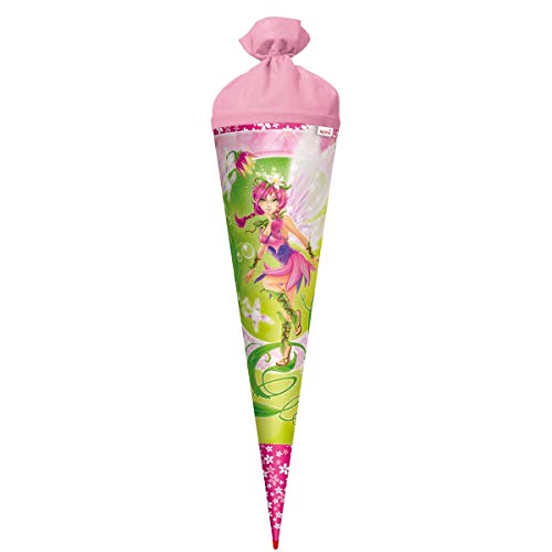 ROTH Schultüte groß Traum-Elfe 70 cm - rund Rot(h)-Spitze Filzverschluss - Zuckertüte Fee Schulanfang von ROTH