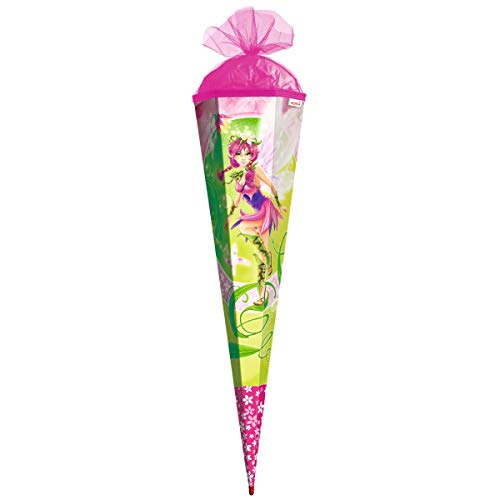 ROTH Schultüte groß Traum-Elfe 85 cm - 6-eckig Rot(h)-Spitze Tüllverschluss - Zuckertüte Fee Schulanfang von ROTH