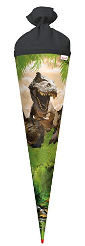 ROTH Schultüte groß Tyrannosaurus 70 cm - rund Rot(h)-Spitze Filzverschluss - Zuckertüte Dinosaurier von ROTH