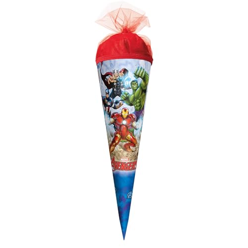 ROTH Schultüte klein Marvel Avengers 35 cm - rund, Tüllverschluss - Zuckertüte Marvel Avengers Schulanfang von ROTH