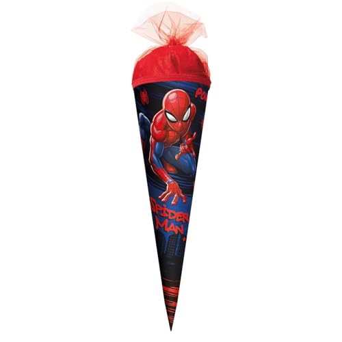 ROTH Schultüte klein Marvel Spiderman 22 cm - rund, Tüllverschluss - Zuckertüte Marvel Spiderman Schulanfang von ROTH