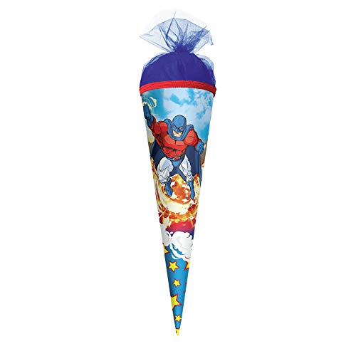 ROTH Schultüte klein Superheld 22cm rund mit Tüllverschluss ROTH Schultüte klein Superheld 22cm rund mit Tüllverschluss von ROTH