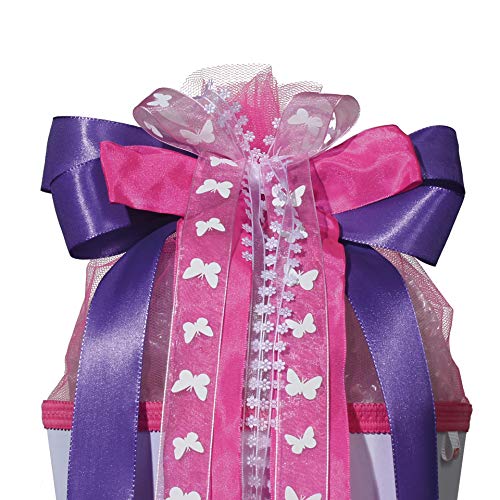 Roth 679258 - Schultütenschleife Purple Rain, ca. 50 x 23 cm, passend für Mädchen Schultüten, fertig gebunden von ROTH