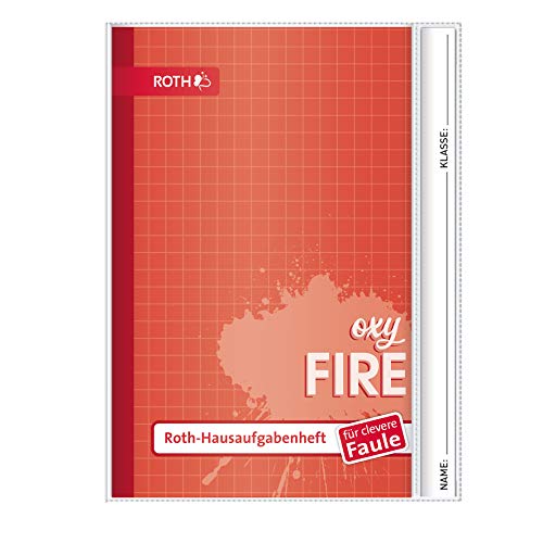 ROTH-Hausaufgabenheft - Unicolor für clevere Faule, A5, Squares Red von ROTH