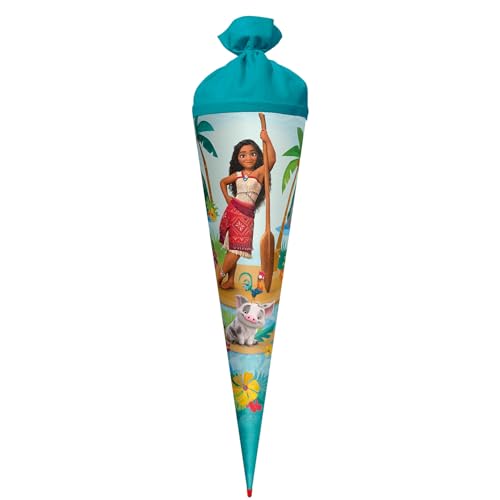 Schultüte, Disney Vaiana, 70 cm, rund, Rot(h)-Spitze, Filzverschluss von ROTH