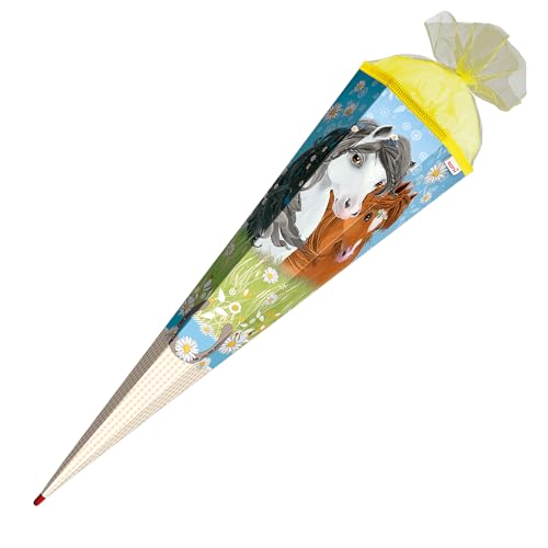 Schultüte / Zuckertüte / 85cm / eckig / "Blumenpferde" von ROTH