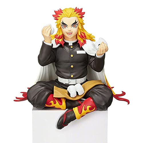 ROUQIUYA Anime Figur Rengoku Kyoujurou Essen Reisbällchen, 15cm Anime Cartoon Manga-Charakter PVC Modell Sammlung Geburtstagsgeschenke für Ornamente Schreibtisch Dekor von ROUQIUYA