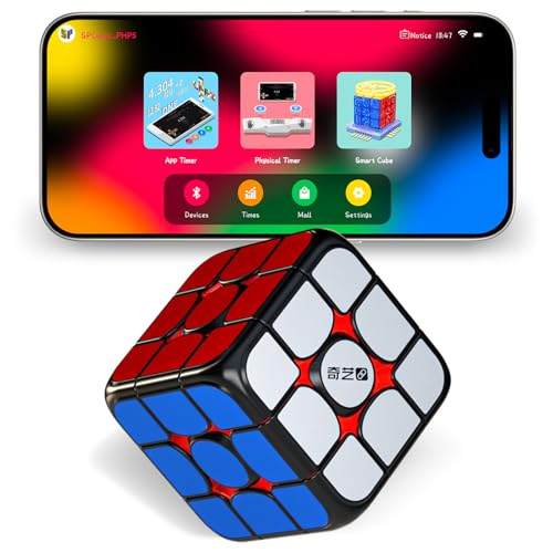 ROXENDA 3x3 Smart Speed Professional Puzzle Zauberwürfel mit Bluetooth mit Echtzeit-Tracking, Einstellbares Magnetsystem, Kompatibel mit App für Online-Modi Spielmodi & Lern-Tutorials ROXENDA 3x3 Smart Speed Professional Puzzle Zauberwürfel mit Bluetooth mit Echtzeit-Tracking, Einstellbares Magnetsystem, Kompatibel mit App für Online-Modi Spielmodi & Lern-Tutorials von ROXENDA