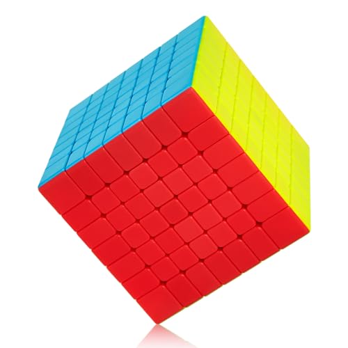 ROXENDA Speed Zauberwürfel Würfel Stickerless - Professional & Solides & Langlebiges, Dreht Sich Schneller als das Original (7x7x7) von ROXENDA