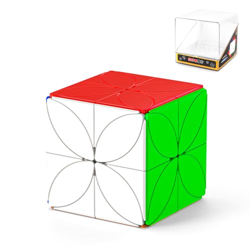 ROXENDA Kleeblatt-Form Zauberwürfel – Speed Cube Aufkleberloser Zauberwürfel mit reibungslosem Drehmechanismus, 3D-Puzzle für Anfänger & Profis, pädagogisches STEM-Spielzeug (Standardgröße) von ROXENDA