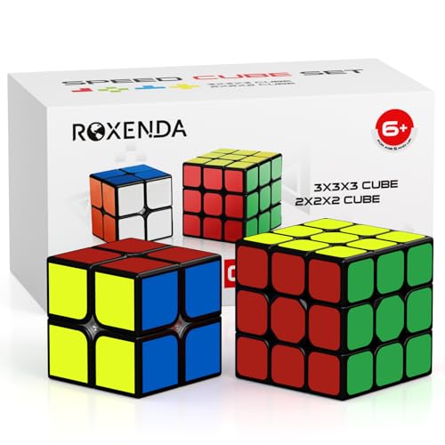 ROXENDA Zauberwürfel, Speed Würfel Set mit 2X2 3X3 Cube Originale, Aufkleber Speedcube mit Anleitung von ROXENDA